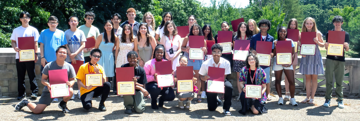 Summer Scholar students pose with their certificates