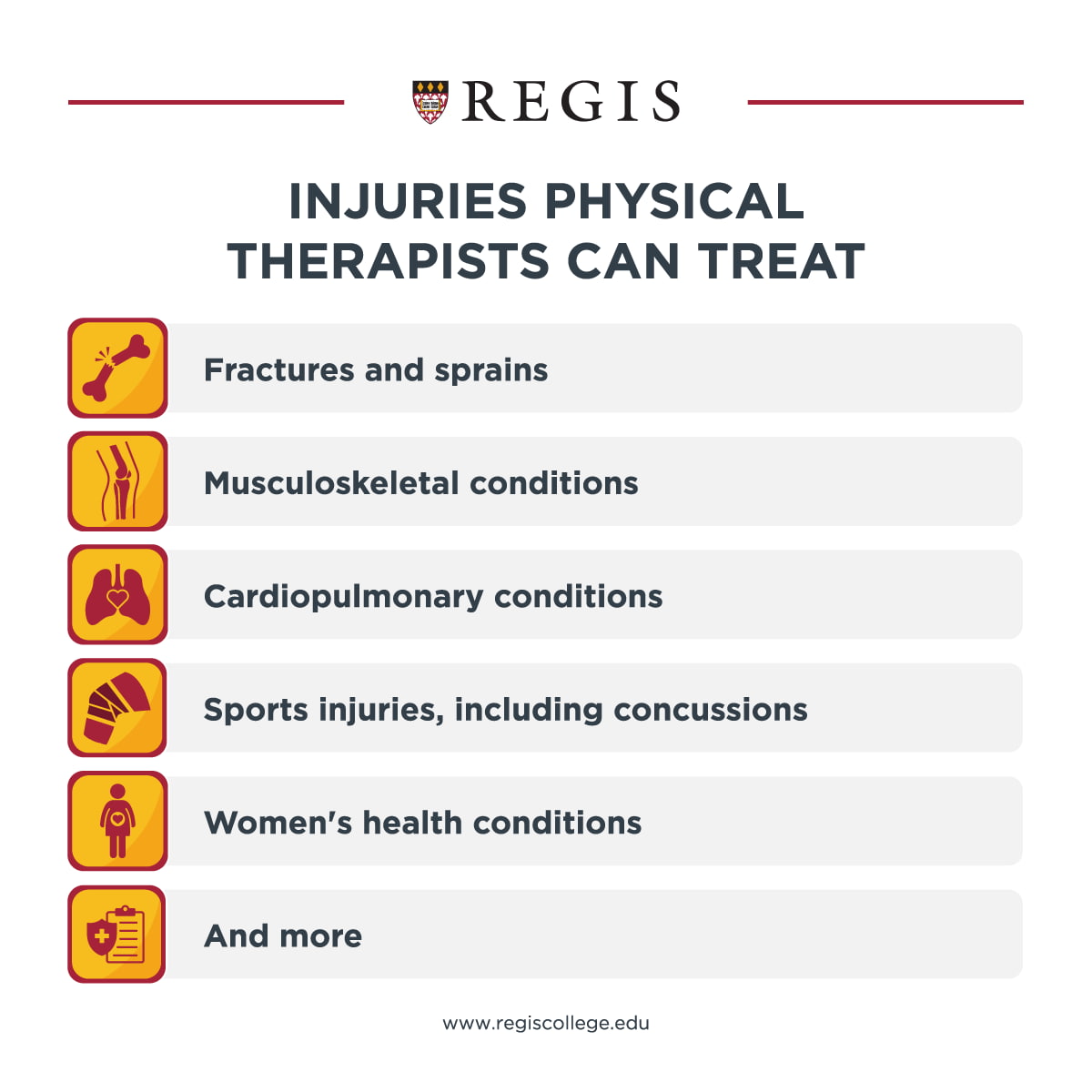 Injuries physical therapists can treat